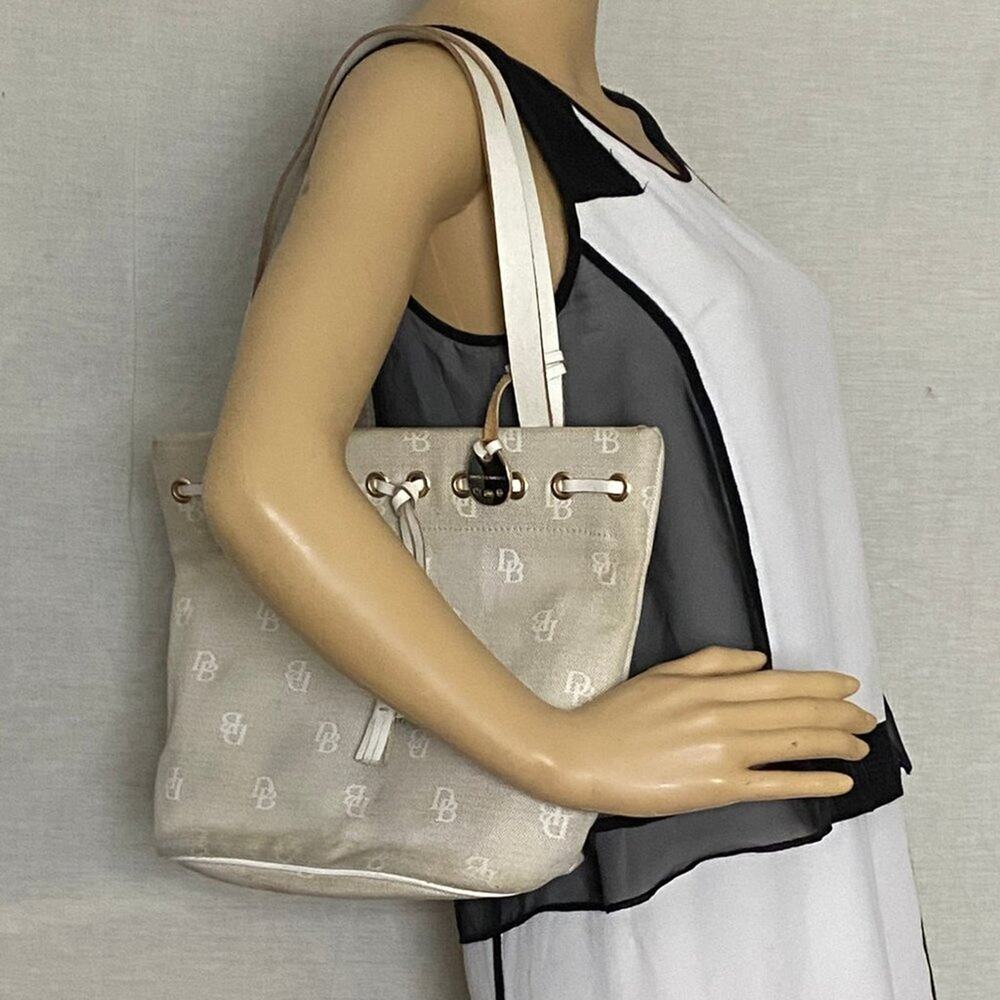 Dooney & Bourke M Tan Jcquard Fabric Shoulder Bag - Picture 7 of 10